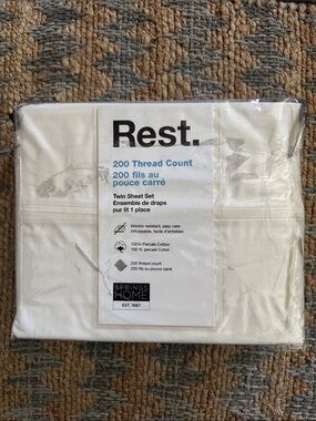 Springs Home Rest. 200-Thread Count White Twin Sheet Set
